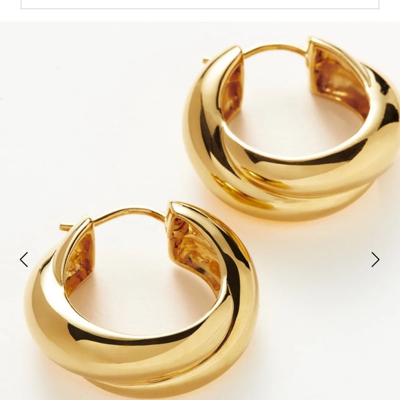 Missoma x Lucy Williams 18ct gold plated chunky hoops - Picture 2 of 8